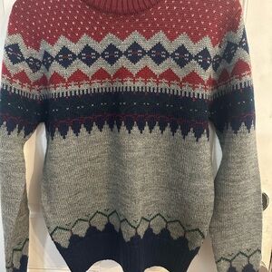 Stylish Red and Gray Crewneck Sweater